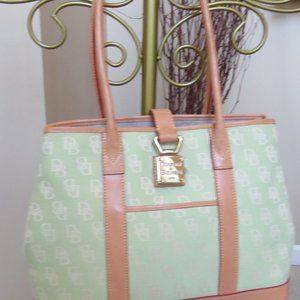 Dooney and BurkeFabric and leather handbag